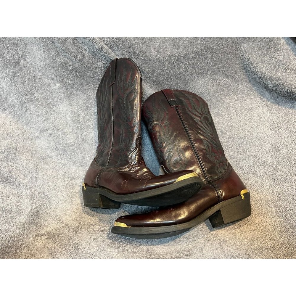 Laredo Leather Metal Tip Western Boots 12628, Mens Size 11 Extra Wide